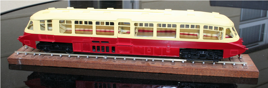 S Gauge GWR AEC Single Railcar Built by Barry Witham from a Worsley Works Kit